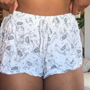 Forever 21 llama pajamas shorts